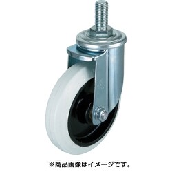 エアーキャスターねじ込みタイプ ホワイトゴム自在車 AHT-150-NRB-W