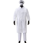 AZCLEAN1301-3L [アゼアス 白衣3点セット（前ファスナー） 3Lサイズ]
