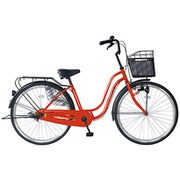 軽快車 26型 ノーパンクタイヤ LEDブロックダイナモ レッド FR-CCB260S