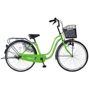 軽快車 26型 ノーパンクタイヤ LEDブロックダイナモ グリーン FR-CCB260S