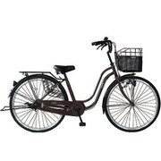 軽快車 26型 ノーパンクタイヤ LEDブロックダイナモ ブラウン FR-CCB260S