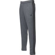 BWC97 [ESSENTIALS 3ストライプス スウェット テーパードパンツ 裏起毛 メンズ ダークグレイヘザー×ブラック J/M]