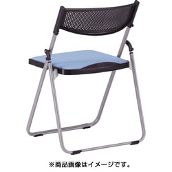 アルミパイプ椅子 座面パッド付折りたたみチェア ライトブルー NFA-700-LBL
