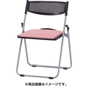 アルミパイプ椅子 座面パッド付折りたたみチェア パステルピンク NFA-700-PP