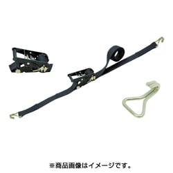 RK35B5NH200 [ベルトラッシング（ラチェットバックル式） ベルタイト（R） 黒 端末金具付き ナローフック付]