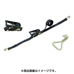 RK50LB6NH300 [ベルトラッシング（ラチェットバックル式） ベルタイト（R） 黒 端末金具付き ナローフック付]
