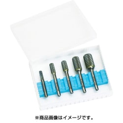 SB6CRSH [スーパー超硬バーセット シャンク径6mm 5本 円筒コーナーR刃型 超硬刃にシャフトロー付 （SB1C04CRはオール超硬）]