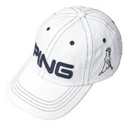33956-01 [コットン アンストラクチャー 6パネルキャップ-Mr.PING ユニセックス ホワイト/ブラック]
