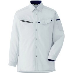 VES2531UE-L [ミドリ安全 ベルデクセル 男女ペア 交織ストレッチシャツ VES2531上 L]