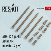 RSK48-0086 AIM-120A/B AMRAAMミサイル （4個入り） [1/48 レジン製ディティールアップパーツ]