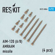 RSK72-0086 AIM-120A/B AMRAAMミサイル （4個入り） [1/72 レジン製ディティールアップパーツ]