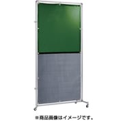 YS-12JC-G-BW [遮光火花兼用衝立（グリーン×A種シート）1×2 接続型 キャスター]