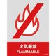 029102 [緑十字 ステッカー標識 火気厳禁 160×120mm 5枚組 中災防タイプ]