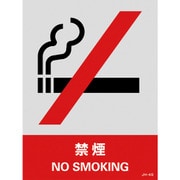 029104 [緑十字 ステッカー標識 禁煙 160×120mm 5枚組 中災防タイプ]