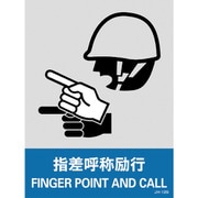 029112 [緑十字 ステッカー標識 指差呼称励行 160×120mm 5枚組 中災防タイプ]