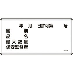 055130 [緑十字 消防・危険物標識 類別・品名・保安監督者 300×600ｍｍ スチール]