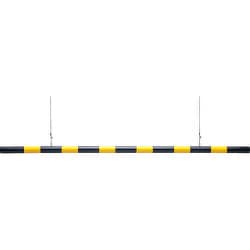 113010 [高さ制限バー 黄/黒 54mmΦ×2m 取付用ワイヤー付 ABS樹脂]