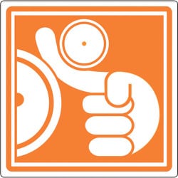 202013 [緑十字 PL警告ステッカー 巻き込まれに注意 50×50mm 10枚組]