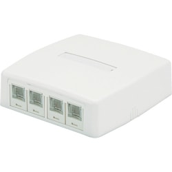 JOQ4H6A00 [CAT6Aスプリングシャッター付きローゼットキット 4個口 白]