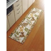 南洋柄ロングキッチンマット ベージュ 50×80cm FL4065520