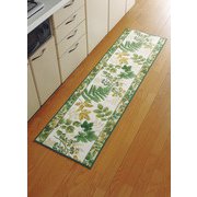 南洋柄ロングキッチンマット グリーン 50×240cm FL4065810