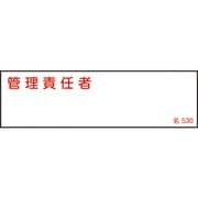 046530 [緑十字 氏名（指名）標識 管理責任者 40×140mm エンビ]