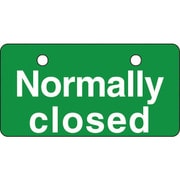 168004 [緑十字 バルブ開閉札 NOMALLY CLOSED（常時閉）・緑 50×100]