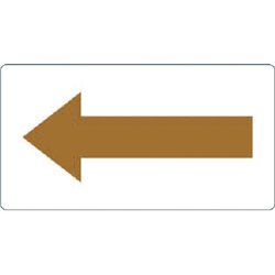 TPS-H7.5YR-SS [配管用ステッカー 方向表示 茶色 油用 極小 5枚入]