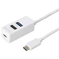 USB3.0＋2.0 Type-C 3ポートハブ30cm ホワイト UH-C3113W