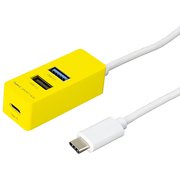 USB3.0+2.0 Type-C 3ポートハブ120cm イエロー UH-C3123Y