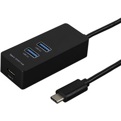 USB3.1 Type-C 3ポートハブ 30cm ブラック UH-C3133BK