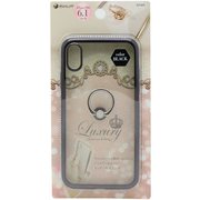 BJI1805BK [iPhone XR用 リング付ケースラインストーン BK]