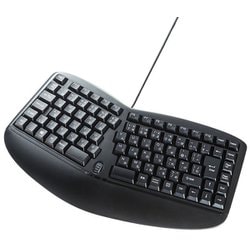 キーボード 有線 エルゴノミクスキーボード USB A USBキーボード テンキーなし メンブレン 日本語配列（JIS） Windows ブラック SKB-ERG3BK