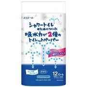 シャワートイレのためにつくった吸水力が2倍のトイレットペーパー 12ロール [トイレットペーパー]