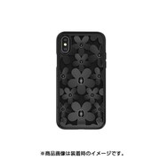 SE_I9SCSDLFL_BK [iPhone XS/X用 ケース 3D 立体 TPU シンプル デザイン 耐衝撃 ハード カバー Fleur/Black for iPhone XS]