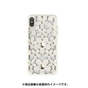 SE_I9SCSDLFL_WH [iPhone XS/X用 ケース 3D 立体 TPU シンプル デザイン 耐衝撃 ハード カバー Fleur/White for iPhone XS]