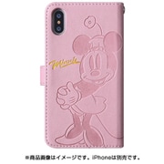 0783 [iPhone XS/X用 金箔押し手帳型ケース ミニー桃]