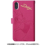 0785 [iPhone XS/X用 金箔押し手帳型ケース デイジー紫]