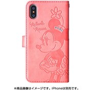 790 [iPhone XS/X用 ストーン手帳型 ミニー桃]
