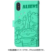 792 [iPhone XS/X用 ストーン手帳型 エイリアン緑]
