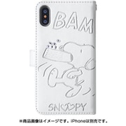 794 [iPhone XS/X用 ストーン手帳型 スヌーピー白]