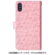 801 [iPhone XS/X用 パターンエンボス手帳型ケース プーさん桃]