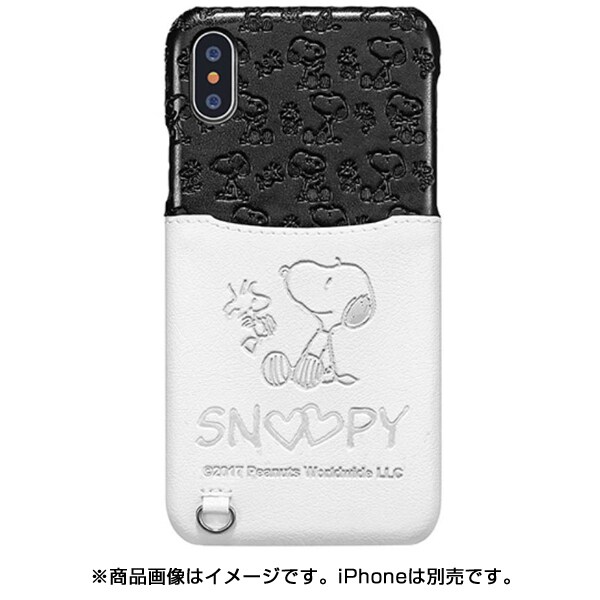 811 Iphone Xs X用 ポケットジャケットケース スヌーピー 白黒