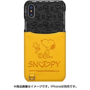 812 [iPhone XS/X用 ポケットジャケットケース スヌーピー 黄黒]