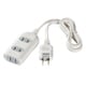 2ピン式電源タップ 3個口 シャッター付 3m ホワイト BCTAPSH2330WH