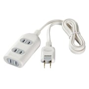 2ピン式電源タップ 3個口 シャッター付 5m ホワイト BCTAPSH2350WH