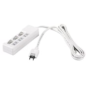 2ピン式電源タップ 3個口 個別スイッチ 1m ホワイト BCTAPSW2310WH