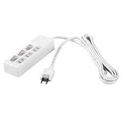 2ピン式電源タップ 3個口 個別スイッチ 2m ホワイト BCTAPSW2320WH
