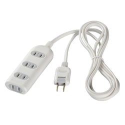2ピン式電源タップ 4個口 1m ホワイト BCTAPST2410WH