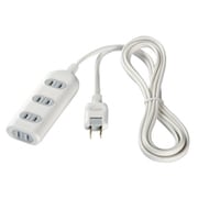 2ピン式電源タップ 4個口 シャッター付 1m ホワイト BCTAPSH2410WH
